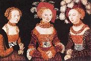 CRANACH, Lucas the Elder Saxon Princesses Sibylla, Emilia and Sidonia dfg Germany oil painting reproduction